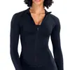 Nueva Chaqueta de Yoga Dfyne con Cuello Alto, Cremallera y Mangas Largas, Ropa de Yoga Ajustada de Secado Rápido, Top Deportivo para Fitness al Aire Libre