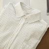 Camisa a Rayas Ventosa para Mujer Primavera Nueva Diseño con Sentido de Estilo Coreano Commuter Adelgazante Estilo Hong Kong Manga Larga Camisa Holgada