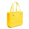 En stock bolsa de playa eva bolsa de agujeros bolso de mano grande de almacenamiento para viajes cesta de verduras de inyección bolsa de agujeros eva con impresión