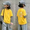 Nueva Camiseta de Manga Larga Rayada para Niñas Primavera y Otoño 2026 Ropa Interior Básica para Niños Top para Niñas Talla Mediana y Grande Top Estampado para Niños