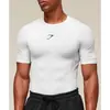 Camiseta Deportiva de Fitness de Secado Rápido Transpirable Elástica Ajustada de Manga Corta con Estampado de Hielo Casual para Gimnasio Running