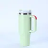 Termo de acero inoxidable 304 de Amazon, doble vacío, con asa para hielo, portátil, 40 oz, para coche, con pajita