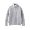 Suéter de Caxemira Infantil, Suéter de Caxemira com Gola Alta e Zíper Meio para Meninos, Suéter Base Grossa Canelado para Meninas