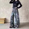 Pantalones de trabajo camuflados desgastados lavados para hombre, nuevo estilo americano holgado de mezclilla genial para primavera y otoño 2026