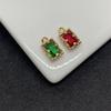 Preservação de cor 14kc ouro vidro cobre borda 6*9mm retro renda quadrado pingente cobre acessórios diy jóias acessórios