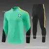 Camisa Pré-Jogo de Aquecimento de Manga Curta Portugal 24-25 Uniforme de Futebol Conjunto de Treinamento Adulto