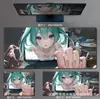 Alfombrilla de Ratón Extra Grande para Hombres y Mujeres, Alfombrilla Bidimensional Resistente a Manchas, Escritorio de Oficina Juego, Alfombrilla de Ratón E-Sports Anime Hatsune