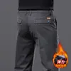 Pantalones Casuales Gruesos con Forro de Polar para Hombre Hong Kong 2026, Pantalones Caqui Rectos Ajustados Elásticos de Negocios para Hombre