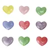 Ímãs de geladeira coloridos em formato de coração para fronteira, adesivos magnéticos com glitter, adesivos para quadro branco em cores macaron, ímãs de geladeira fortes de resina