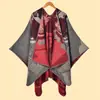 Em Estoque Novo Cachecol Estilo Chinês Feminino Moda de Nicho Capa Espessa com Estampa de Carpa Fotografia de Viagem Cardigã Externo