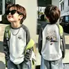 Nueva Camiseta Térmica de Manga Larga para Niños Otoño/Invierno 2026 para Niños Medianos y Mayores Manga Raglán Ropa Infantil Capa Base Top Casual