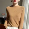 Suéter de punto para mujer, cuello semi-alto, color liso, capa base, suéter fino interior de otoño e invierno nuevo, top versátil