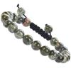 Pulseira Tecida de Cristal Rosa Colorido Pedra Onate Natural Ajustável Pulseira Tecida de Corda com Contas Joia de Pulseira