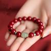 Pulsera de Cinabrio Mineral Crudo Arena Dorada Púrpura Pulsera de Perlas de Arena de Emperador Beneficios de Transmisión en Vivo Suministro Pulsera de Cinabrio Turquesa