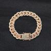 Joias de Hip-Hop Europeias e Americanas da Moda, Pulseira Cubana com Strass, Estilo Hip-Hop para Homens e Mulheres, Moda Cristal com Strass