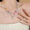 Conoce a Rainbow ~ Collar de Caramelo Celebridad de Internet Dulce Fresca Chica Picante Cadena para Clavícula Femenina ins Diseño de Nicho Accesorios de Moda de Gama Alta