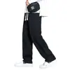 Calças masculinas plus size para outono e inverno, calças retas de nove pontos modernas e estilosas, soltas, versáteis, bonitas, emagrecimento, calças casuais