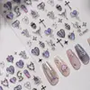 Adesivos de Unhas Artísticas Laser Prata Cyansea Estilo Gótico Adesivos de Unhas Lavanda Adesivos de Unhas Cor Dopamina