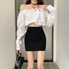 Falda Midi Blanca Mujer Verano Bodycon Sexy Lápiz Cintura Alta Elástica Negra OL Profesional Tubo Corta Primavera Otoño