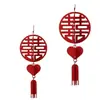 Conjunto de Decoração para Quarto de Casamento: Decorações Penduradas no Teto, Lanternas, Caracteres de Felicidade Dupla para o Quarto do Noivo e da Noiva, Decorações de Casamento para Casa Nova