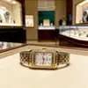 Nuevo Reloj de Cadena Cuadrado con Incrustaciones de Diamantes Pequeño Dial Movimiento de Cuarzo Moda para Mujer Fabricante Venta al por Mayor