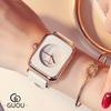 Reloj de mujer antiguo europeo/guou, sencillo, de temperamento atmosférico, cuadrado, reloj de moda para mujer, resistente al agua, con correa para mujer