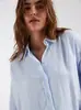 2026 Europa Comércio Exterior Transfronteiriço Nova Roupa Feminina Camisa Feminina Comprimento Médio Manga Curta Estilo de Férias Cor Sólida Camisa Casual Feminina
