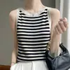 Camisola gola redonda estilo francês para usar por cima, regata feminina em camadas, estilo básico simples, nicho branco
