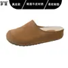 En stock~Zapatos Birkenstock de Cuero Genuino y Lana con Suela Gruesa, Zapatillas Cerradas de Exterior para Exteriores, Felpa Adicional, Calientes, Slip-on, Zapatos de Algodón para Mujer