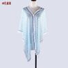 Roupa de Proteção Solar Feminina de Verão Estilo Coreano com Ombro Vazado e Estampa de Bolinhas Xale de Chiffon Viagem à Beira-Mar Fivela de Pérola Toalha de Praia