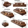 Sofá de cuero genuino en estilo retro minimalista italiano para sala de estar, oficina moderna y simple, sofá nube de cuero de línea recta para velero