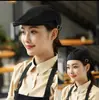 Gorro de chef de hotel, gorra de trabajo para camarero, sombrero unisex para tiendas de pasteles y té de leche, boina para cocina y catering con logotipo impreso
