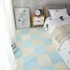 Alfombra de Piso para Dormitorio Estilo Ins Alfombra Patchwork de Cobertura Completa para Habitación de Niña Alfombra de Mesita de Noche Alfombra de Felpa de Área Grande para Sala de Estar