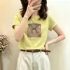 Camiseta de Algodón Acanalado Guangzhou Shisanxing de 220g para Mujer, Directo de Fábrica, Corte Entallado, Top de Manga Corta de Moda, Suministro Exclusivo Segunda Remesa de Verano