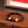 Pulsera de cuentas redondas de aloe seco Dala étnico retro chapa de caqui negro cinco por pulsera retro de nicho venta al por mayor