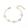 Versão coreana de joias pequenas e delicadas, pulseira de urso animal fofo, pulseira fina de concha e coração, joias femininas de aço titânio que não desbotam