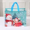 Saco de presente de Natal para comércio exterior saco não tecido revestido impressão colorida grande sacola de compras portátil em estoque atacado personalizado