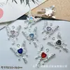 Colgante de Llave Mariposa Corazón de Zircón Colgante Pulsera de Cuentas DIY Collar Accesorios de Joyería Colgante para Teléfono Móvil Material