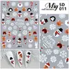 Estilo Ins Pegatinas para Uñas 5D en Relieve Caricatura Graffiti Flores Estéreo Moño Estilo Francés Pegatinas Navideñas para Uñas