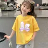 Versátiles Tops Estilo Coreano para Niños Medianos y Mayores, Camisetas de Manga Corta de Algodón Puro para Niñas, Nuevas Camisetas Básicas de Verano Elegantes para Niños
