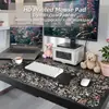 Alfombrilla Grande para Escritorio Borde Ondulado Estilo Floral Fresco Ins Transfronteriza Amazon Temu Antideslizante Alfombrilla para Ratón de Oficina Teclado