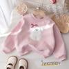 Meninas forrado de lã Sweat Inverno Novo Estilo Ocidental Manga Comprida Top Engrossado Bebê Inverno Bonito Filhote de Cachorro Roupas Bordadas