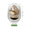 Copo de Vidro Dupla Camada Personalizado com Isolamento Térmico, Comércio Exterior, Design de Listras Verticais, Adequado para Bebidas Frias, Chá de Leite, Leite, Café, Copo de Vidro Borossilicato Alto