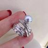 Diy Accesorios de Perlas Plata de Ley S925 Sentido Avanzado Anillo Atmosférico Material Soporte Vacío Anillo Semiterminado Soporte para Anillo para Mujer