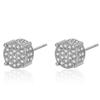 Aretes clásicos de fuente viva con circonita microincrustada, redondos, perforación completa, grupo envolvente cilíndrico con circonita incrustada, aretes brillantes