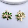 Colgante de Zirconia Chapado en Oro que Conserva el Color Accesorios del Árbol de la Vida Pendientes DIY Pendientes Pulsera Collar Accesorios de Material para el Cabello Hechos a Mano