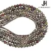 Jinghui DIY tejido hecho a mano piedra de sangre de dragón natural cuentas redondas cortadas material para joyería semiacabado cuentas de cristal