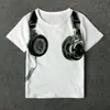 Comércio exterior infantil na Europa e nos Estados Unidos verão meninos fones de ouvido estampa camiseta de manga curta roupas infantis atacado ins