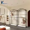 Arara de Exposição para Loja de Roupas Rack Preto de Teto Arara Suspensa para Roupas Loja de Vestidos de Noiva Loja de Roupas Femininas Rack Suspensor Haste Suspensa em Forma de U