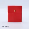 Bolsa de Joias em Couro PU com Boca em Ângulo Reto Personalizada de Fábrica Bolsa de Joias com Fecho Metálico Bolsa de Armazenamento de Veludo para Anel e Colar
